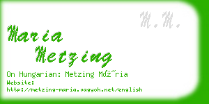 maria metzing business card